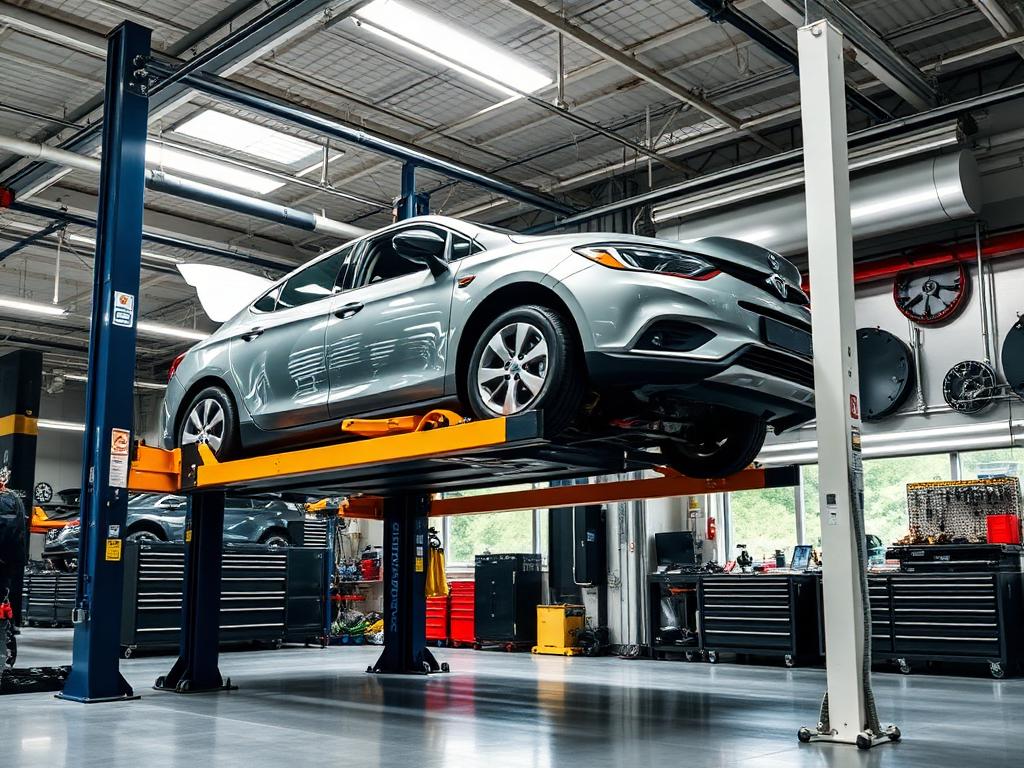 Mechanic working on vehicle